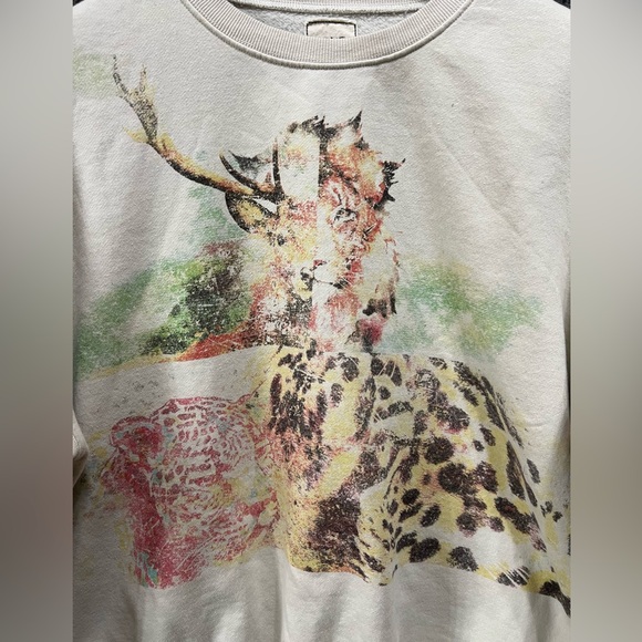 Buckle Modish Rebel In The Wild Mixed Cheetah Print Sweatshirt Size L - Picture 3 of 7